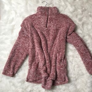 Fuzzy 1/4 zip sweater